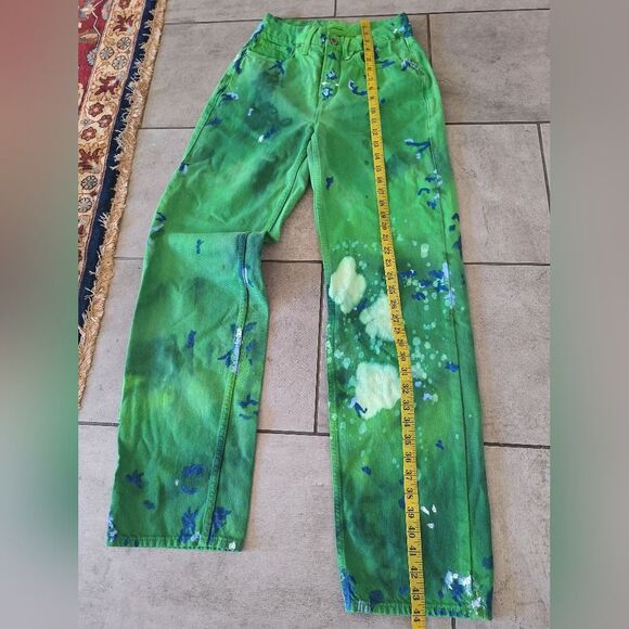 Good American Good 90s Summer Green Tie Dye Jeans Size 0/25 - Picture 7 of 8